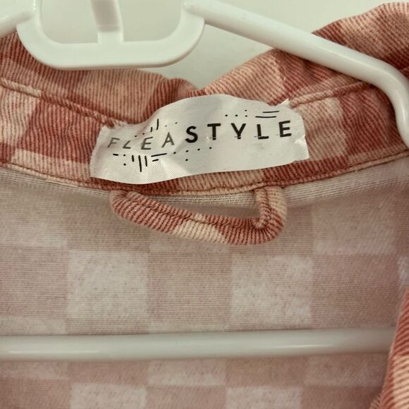 Flea Style Women’s Plaid Oversized Button-Down Shirt Shacket Large - Picture 5 of 5